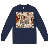 Navy Dog Mom Long Sleeve Tee - CowhideDigitalArt
