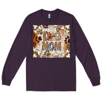 Plum Dog Mom Long Sleeve Tee - CowhideDigitalArt