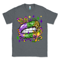 Charcoal Heather mardi gras lip olivia Classic Tee - OliviaCreatesArt