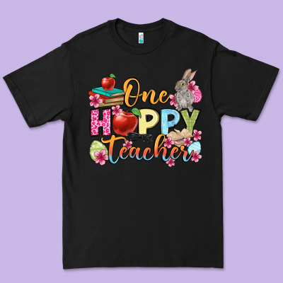 Easter Day One Hoppy Teacher Premium Tee Designed By Oliviacreatesart
