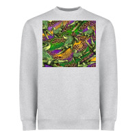 Heather Grey mardi gras Louisiana crocodile leopard Heavyweight Sweatshirt - RanaPortraitStore