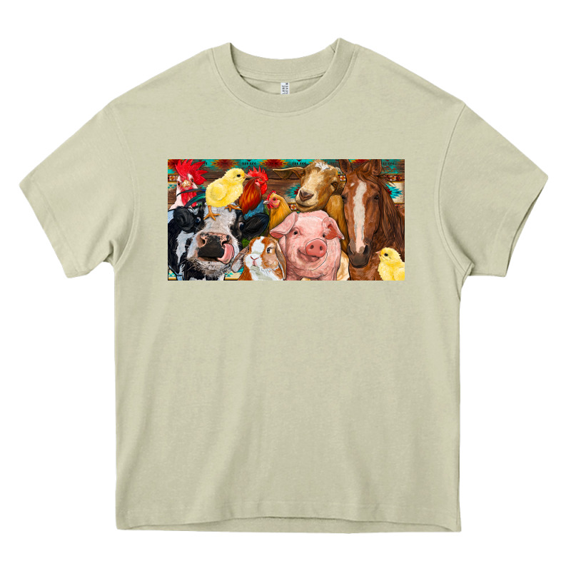 Farm Animals With Aztec Heavy Core Tee by RanaPortraitStore | Teevron