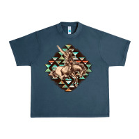 Midnight Navy Aztec symbol rodeo Urban Heavy Tee - FaDigitalArtStudio