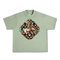 Oil Green Aztec symbol rodeo Urban Heavy Tee - FaDigitalArtStudio