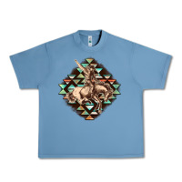 Pebble Blue Aztec symbol rodeo Urban Heavy Tee - FaDigitalArtStudio