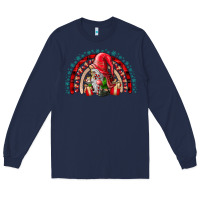 Navy Christmas Gnome Long Sleeve Tee - CowhideDigitalArt