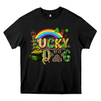 Black Lucky dog St. Patrick's Day Heavy Core Tee - CowGirlArtShop