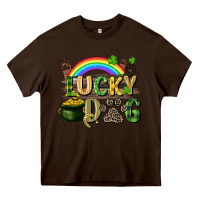 Chocolate Brown Lucky dog St. Patrick's Day Heavy Core Tee - CowGirlArtShop