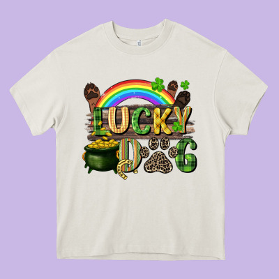 Lucky Dog St. Patrick's Day Heavy Core Tee Designed By Cowgirlartshop