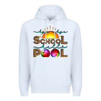 White bye bye school hello pool Premium Hoodie - Artiststas