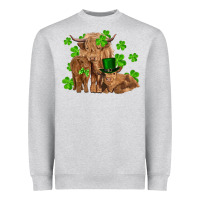 St Patrick's Day Cow Family Heavyweight Sweatshirt | Teevron