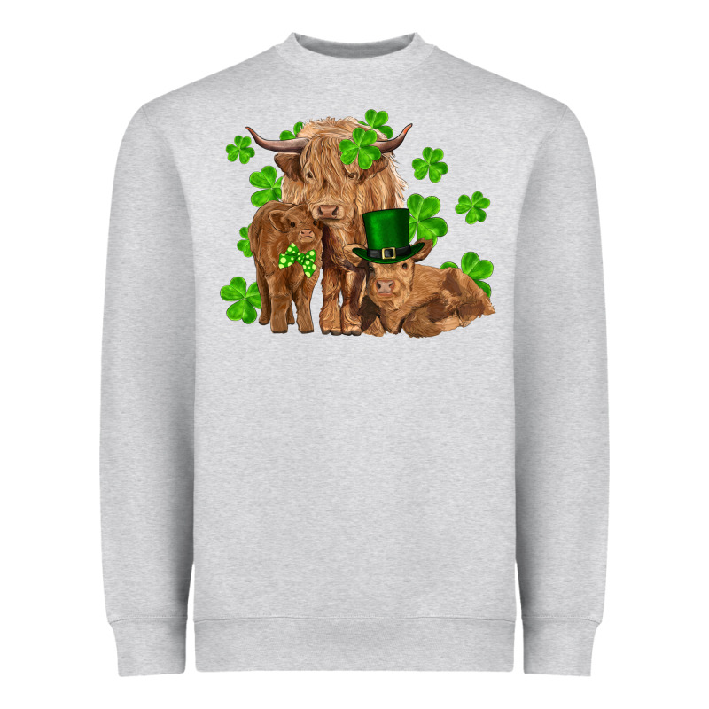 St Patrick's Day Cow Family Heavyweight Sweatshirt by RanaPortraitStore | Teevron
