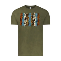Vintage Olive tool leather leopard cowhide backround Vintage Tee - RanaPortraitStore