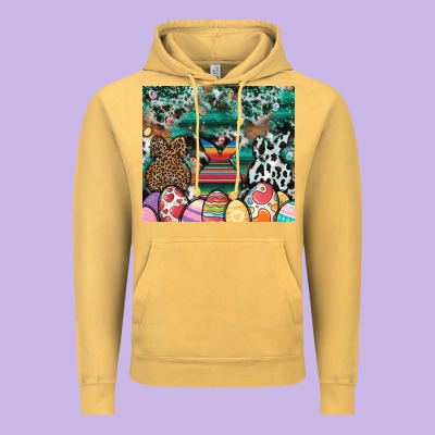 Easter Vintage Hoodie Designed By Cowhidedigitalart