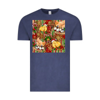 Vintage Denim christmas chicken Vintage Tee - FaDigitalArtStudio