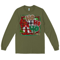 Army Green Ho Ho Ho Gnomes Long Sleeve Tee - CowhideDigitalArt