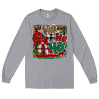Heather Grey Ho Ho Ho Gnomes Long Sleeve Tee - CowhideDigitalArt