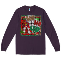 Plum Ho Ho Ho Gnomes Long Sleeve Tee - CowhideDigitalArt