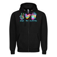 Black peace love loaded tea Zipper Hoodie - JahusDesignShop