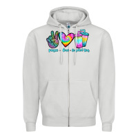 Dove Grey peace love loaded tea Zipper Hoodie - JahusDesignShop