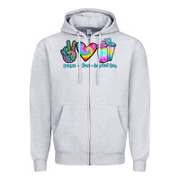 Heather Grey peace love loaded tea Zipper Hoodie - JahusDesignShop
