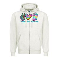Oatmeal Heather peace love loaded tea Zipper Hoodie - JahusDesignShop