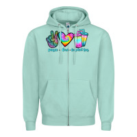 Seafoam peace love loaded tea Zipper Hoodie - JahusDesignShop