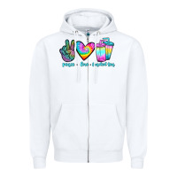 White peace love loaded tea Zipper Hoodie - JahusDesignShop