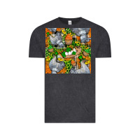 Vintage Black St. Patricks Chicken With Cupcake Leopard Vintage Tee - FaDigitalArtStudio