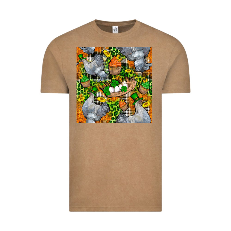 St. Patricks Chicken With Cupcake Leopard Vintage Tee by FaDigitalArtStudio | Teevron