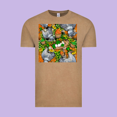 St. Patricks Chicken With Cupcake Leopard Vintage Tee Designed By Fadigitalartstudio