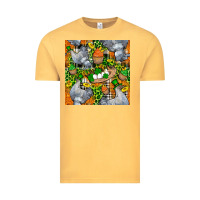 Vintage Mustard St. Patricks Chicken With Cupcake Leopard Vintage Tee - FaDigitalArtStudio