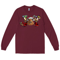 Burgundy Joy Longhorn Long Sleeve Tee - CowhideDigitalArt