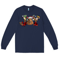 Navy Joy Longhorn Long Sleeve Tee - CowhideDigitalArt