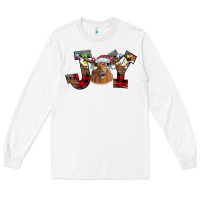 White Joy Longhorn Long Sleeve Tee - CowhideDigitalArt