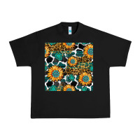 Black gemstone sunflower leopard seamless pattern Urban Heavy Tee - BundleAndBundleShop