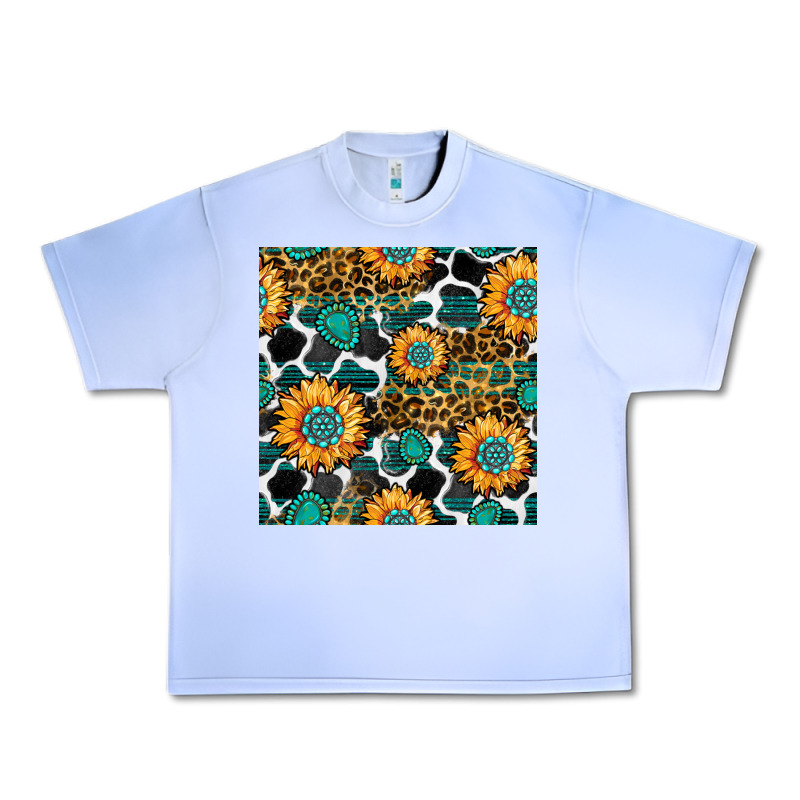 Gemstone Sunflower Leopard Seamless Pattern Urban Heavy Tee by BundleAndBundleShop | Teevron