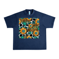 Navy gemstone sunflower leopard seamless pattern Urban Heavy Tee - BundleAndBundleShop