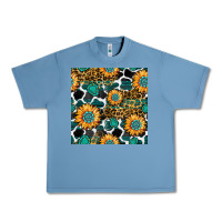 Pebble Blue gemstone sunflower leopard seamless pattern Urban Heavy Tee - BundleAndBundleShop