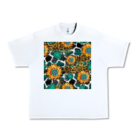 White gemstone sunflower leopard seamless pattern Urban Heavy Tee - BundleAndBundleShop