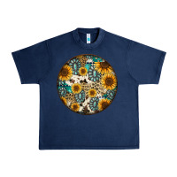 Navy western pattern circle earrings Urban Heavy Tee - Jasminsmagicworld