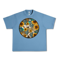 Pebble Blue western pattern circle earrings Urban Heavy Tee - Jasminsmagicworld