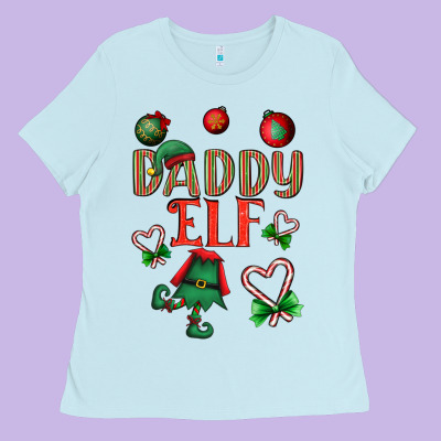 Daddy Elf Ladies Tee Designed By Bundleandbundleshop