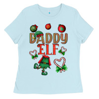 Baby Blue Daddy Elf Ladies Tee - BundleAndBundleShop