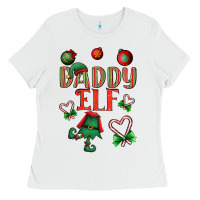 White Daddy Elf Ladies Tee - BundleAndBundleShop