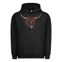Pigment Black Black highland cow Urban Hoodie - RanaPortraitStore
