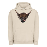Pigment French Oak Black highland cow Urban Hoodie - RanaPortraitStore