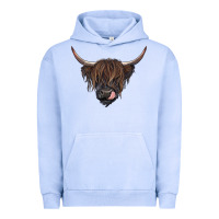 Pigment Grape Ice Black highland cow Urban Hoodie - RanaPortraitStore