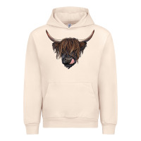 Sandshell Black highland cow Urban Hoodie - RanaPortraitStore