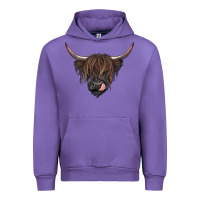 Tulip Black highland cow Urban Hoodie - RanaPortraitStore